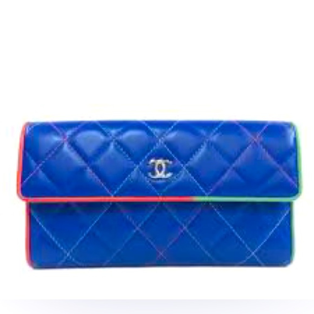 CHANEL , TRI-color Matelasse Lambskin flap